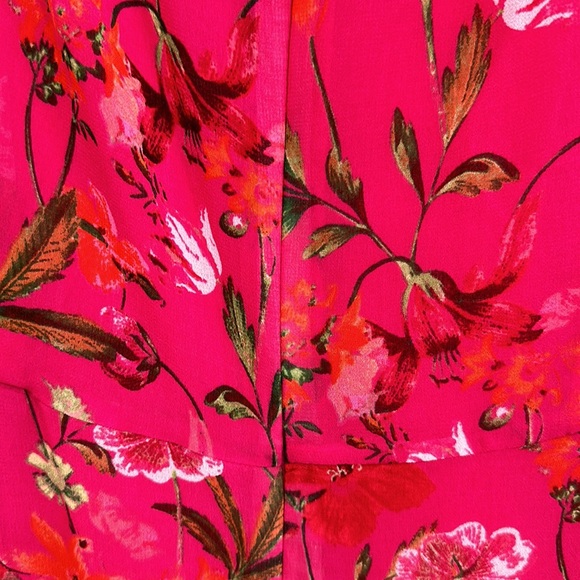 Calvin Klein Women Sz 10 Pink Floral High Lo Midi Dress Sleeveless Flowy Chiffon - Picture 10 of 11